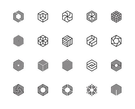 Cubo Forma Geométrica Vectores Libres de Derechos - iStock Identity Development, Geometric Symbols, Geometric Design Art, Logo Redesign, Monogram Logo Design, Minimal Logo Design, Hexagon Design, Stationary Design, Geometric Logo