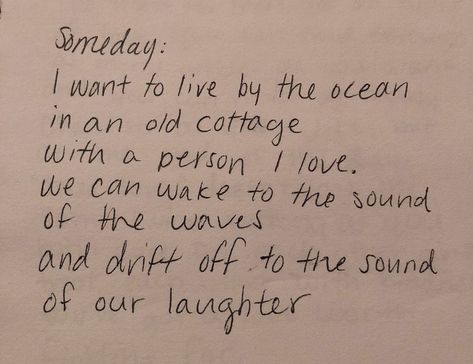 Les Parisiennes du monde on Instagram: “Someday, I want to live by the ocean in an old cottage with the person I love. We can wake to the sound of the waves and drift off to the…” Inspirerende Ord, Fina Ord, Pretty Words, Pretty Quotes, Make Me Happy, Beautiful Words, Words Quotes, The Ocean, Wise Words