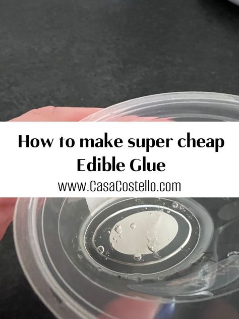 How to make Edible Sugar Glue - Casa Costello Edible Glue Recipe, Sugar Glue Recipe, Gingerbread Glue, Diy Edible Glitter, Yoda Cake Topper, Glue Recipe, How To Make Glue, Diy Glue, Diy Edible