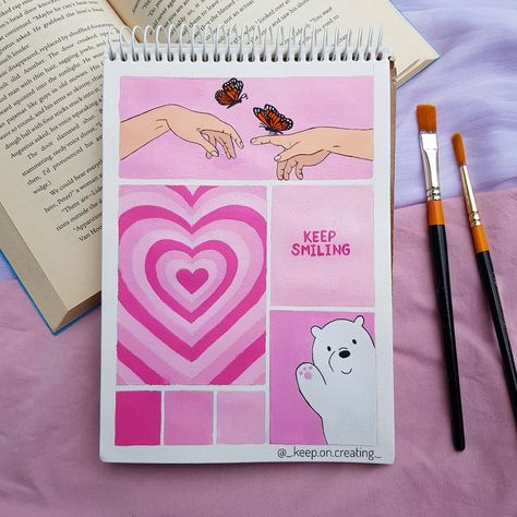 Keep On Creating ✨ on Instagram: “💗💖 #pink #art #artist #artwork #painting #acrylicpainting #explore #explorepage #instart #instartist #instagood #artsy #moodboards…” Beautiful Pencil Drawings, Diy Journal Books, Abstract Art Painting Diy, Easy Doodle Art, Painting Art Lesson, Small Canvas Art, Book Art Diy, Doodle Art Designs, Mini Drawings