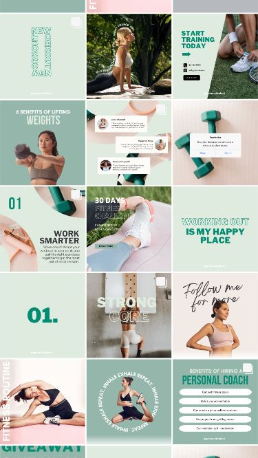 #Coach_Instagram_Template #Social_Media_Fitness #Instagram_Template_Canva #Fitness_Marketing Personal Trainer Marketing, Fitness Marketing, Instagram Branding Design, Coach Instagram, Online Personal Trainer, Personal Coach, Personal Fitness, Fitness Instagram, Personal Trainers