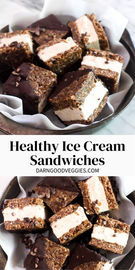 Healthy Ice Cream Sandwich, Hemgjord Glass, Flavor Ice, Healthy Ice Cream, Ice Cream Sandwiches, Raw Desserts, Vegan Ice Cream, Healthy Sweets Recipes, Nice Cream