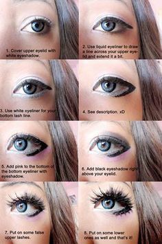 CosplayKawaiiMakeupTutorial Gyura Makeup, Anime Make-up, Gal Makeup, Gyaru Makeup, Punk Makeup, Doll Eye Makeup, Anime Makeup, Kawaii Makeup, 일본 패션