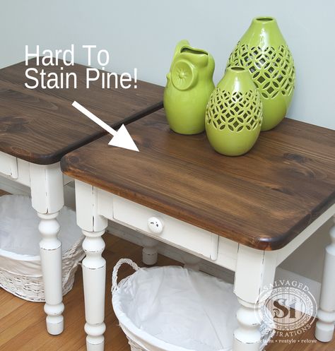 10 Tips for Staining Wood Furniture - Salvaged Inspirations Stain Pine Wood, Staining Wood Furniture, Stain Pine, Wood Finishing Techniques, Rustic Pine Furniture, Restore Wood Furniture, Pine Wood Furniture, Upcycled Table, Diy Wood Stain