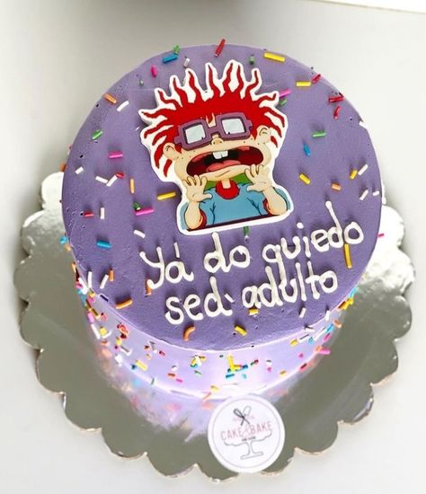 Rugrats Birthday Cake, Rugrats Cake, Rugrats Cupcakes, Rugrats Cake Ideas, Rugrats Birthday Party Cake, Artist Cake, Mini Torte, Rugrats Meme, Mini Cakes Birthday