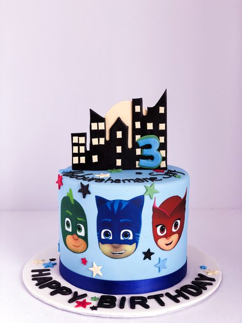 Mask Cake Ideas, Pj Mask Cake Ideas, Pj Mask Cake, Sheet Cake Ideas, Pj Masks Birthday Cake, Pj Masks Birthday, Happy Birthday Printable, Super Wings, Dessert Cupcakes