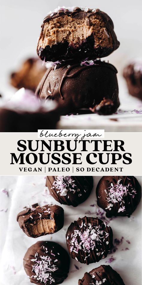 Sunbutter Recipes, Paleo Easy, Chocolate Mousse Cups, Feasting On Fruit, Mousse Cups, Healthy Dessert Recipes Easy, Chia Jam, Vegan Candies, Healthy Desserts Easy