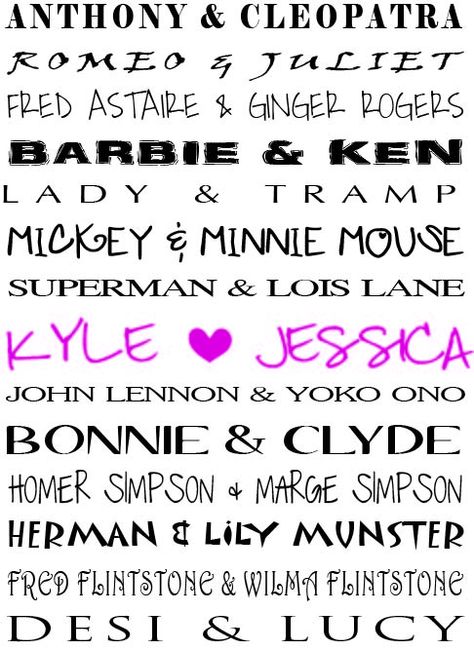 #typography #famous couples Couples List, Wilma Flintstone, John Lennon Yoko Ono, Famous Duos, Superman And Lois Lane, Lily Munster, Valentines Games, John Lennon And Yoko, Fred Flintstone