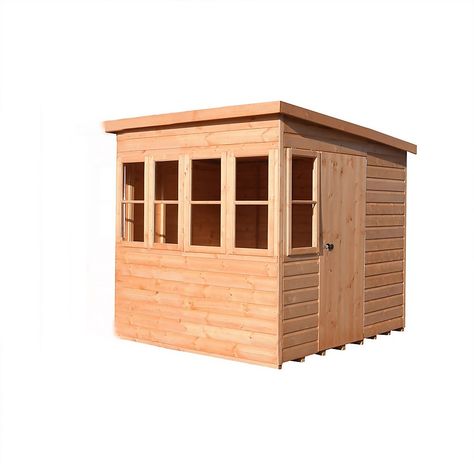 Shed With Windows, Garden Potting Shed, Timber Shed, Shed Workshop, Timber Wall Panels, Shiplap Cladding, Solid Door, Timber Walls, Outdoor Buildings