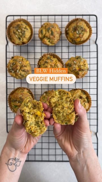 Hidden Veggie Muffins, Blw 6 Months, Vegan Blw, Banana Mini Muffins, Natural Sources Of Iron, Mini Banana Muffins, Veggie Muffins, Muffins Vegan, Thumbprint Cookies Recipe