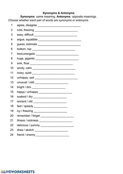 Antonyms Worksheet For Grade 5, Synonyms Worksheet Grade 5, Synonyms And Antonyms Worksheet, Synonyms Worksheet, Antonyms Worksheet, Proper Nouns Worksheet, Education Worksheets, Teaching Worksheets, Solving Linear Equations