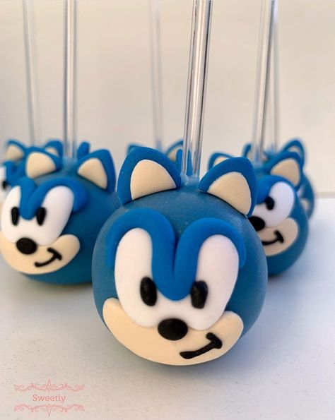 Sonic Sweet Table, Sonic Cakepops Ideas, Sonic Cakepops, Sonic Cake Pops, Sonic Birthday Cake, Tails Sonic, Sonic Cake, Sonic Birthday Parties, Happy Hedgehog