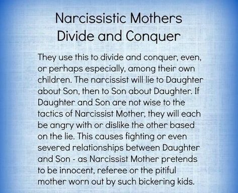 Narcissistic Mothers, Divide And Conquer, Emotional Vampire, Narcissistic Family, Narcissistic People, Narcissistic Mother, Narcissistic Parent, Toxic Family, Narcissistic Behavior