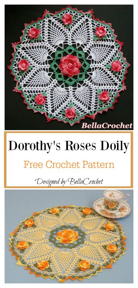 Free Doily Patterns, Crochet Doily Pattern, Modern Haken, Free Crochet Doily Patterns, Doily Pattern, Crochet Dollies, Crochet Mandala Pattern, Crochet Motif Patterns, Crochet Table