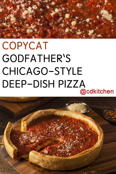 Chicago has great pizza and baseball. Bring the city's famous deep dish pie right to your table. A crispy crust, melted mozzarella and tangy tomato sauce is guaranteed to knock this one out of the park.  | CDKitchen.com Chicago Deep Dish Pizza Recipe, Chicago Style Deep Dish Pizza, Deep Dish Pizza Recipe, Chicago Deep Dish Pizza, Chicago Style Pizza, Calzone Pizza, Chicago Pizza, Pizza Recipes Homemade, Deep Dish Pizza