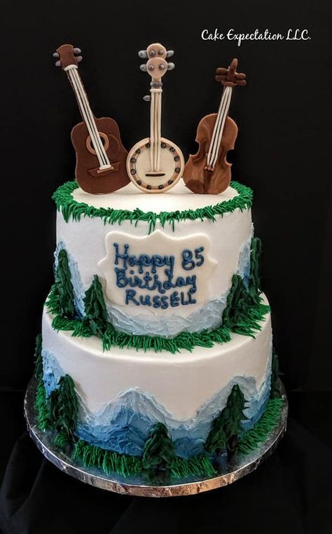 Bluegrass Birthday Party, Music Cake, 50th Birthday Cake, Birthday Centerpieces, Buttercream Cake, Junk Food, 5th Birthday, 50th Birthday, Sweet 16