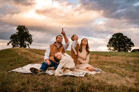 Family session unposed sunset unscripted play photo shoot boy mom fall family of 4 poses blanket neutral beige tan style Blanket Family Photos, Family Of 4 Poses, Blanket Neutral, 4 Poses, Family Blanket, Mom Fall, Family Photo Pose, Family Of 4, Family Outdoor