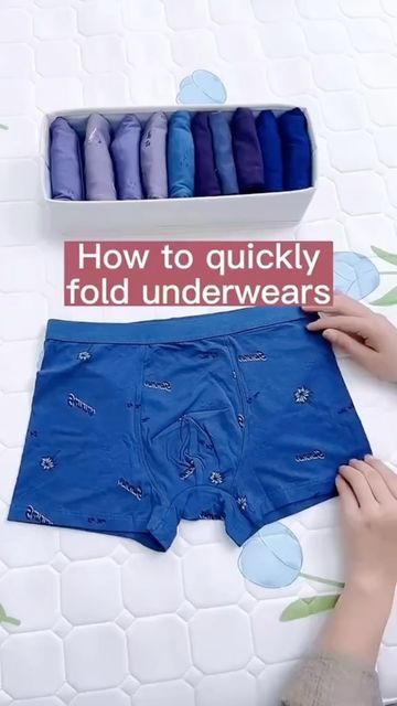 How To Fold Boxers, Cloth Folding, Storage Hacks Diy, Christmas Crafts Diy Projects, Packing Hacks Clothes, Macrame Knots Pattern, Folding Laundry, Clothes Organization Diy, How To Fold