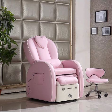 Pink Manicure And Pedicure, Nail Salon Luxury, Pedicure Chair Ideas, Spa Van, Beauty Chair, Hairdressing Chairs, Tech Room, Spa Pedicure Chairs, Beauty Salon Furniture