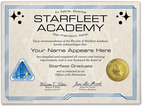 Starfleet Academy Certificate Star Trek Cake, Star Trek Symbol, Star Trek Insignia, Star Trek Bridge, Star Trek Theme, Star Trek Wedding, Star Trek Logo, Starfleet Academy, Star Trek Uniforms