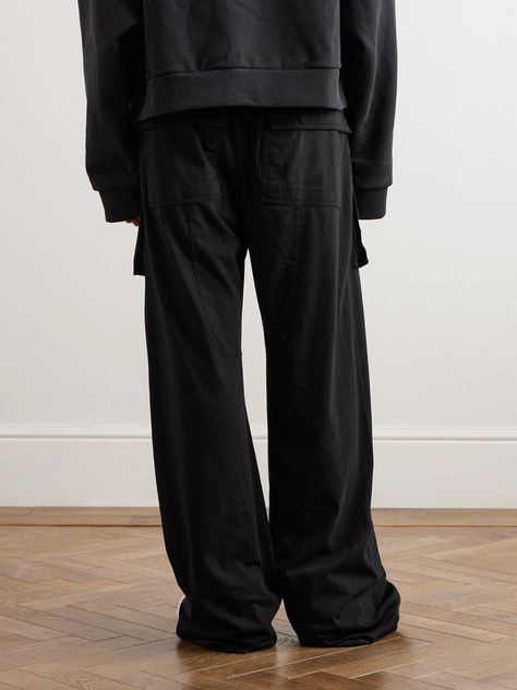 DRKSHDW by Rick Owens' 'Creatch' sweatpants combine elements from cargos and track pants. They're made from cotton-jersey and fitted with pockets down the elongated legs, the drawstring waist and slouchy shape create an effortless feel. Rick Owens Collection, Sweatpants For Men, Cargo Sweatpants, Mr Porter, Mens Sweatpants, Rick Owens, Track Pants, Drawstring Waist, Porter