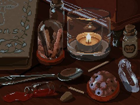 Magical Lab of A Witch Witch Artwork, Pixel Art Background, Pixel Art Tutorial, Arte 8 Bits, 8bit Art, Cool Pixel Art, Pix Art, Pixel Art Games, Pixel Games