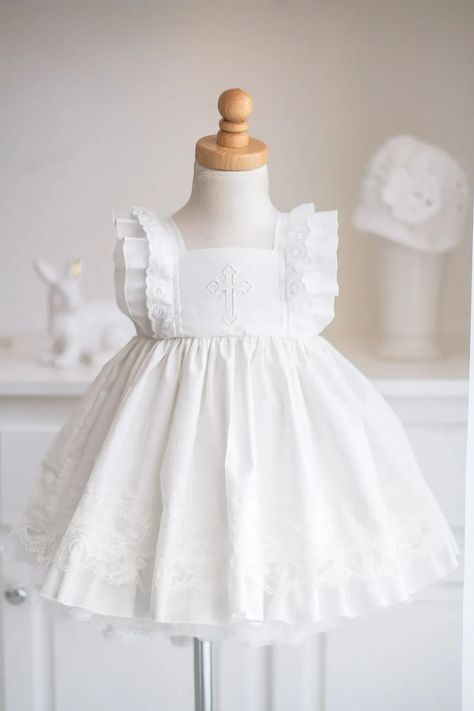 Grace Girls Baptism Dress - Kinder Kouture Girls Baptism Dress, Baptism Dress, Flutter Dress, Baptism Girl, Dress Home, Rose Dress, Handmade Business, Christmas Dress