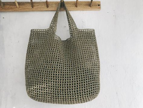 Raffia Bag PATTERN Raffia Tote Raphia Net Bag Net Bag | Etsy Crochet Tote Pattern, Knitting Tote, Crochet Tote Bag, Net Bag, Single Crochet Stitch, Raffia Bag, Crochet Tote, Crochet Woman, Tote Pattern