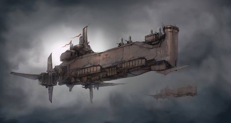 Concept ships by Prog Wang Steampunk Ship, Airship Art, Flying Ship, Steampunk Vehicle, Steampunk Airship, Arte Steampunk, Sci Fi Ships, Arte Robot, Spaceship Concept