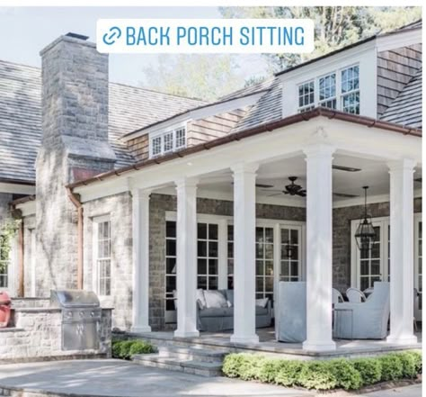 Screened In Porch Landscaping, Cape House Exterior, Porch Landscape, Hamptons Cottage, Backyard Renovation, Ranch Exterior, Outdoor Patio Space, Outdoor Living Rooms, Backyard Renovations