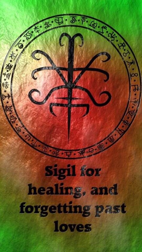 Sigil for healing and forgetting past loves. Sigil For Letting Go, Sigils For Healing, Sigil For Enemies, Sigil For Healing, Sigil Symbols, Magick Symbols, Wiccan Symbols, Past Love, Magick Spells