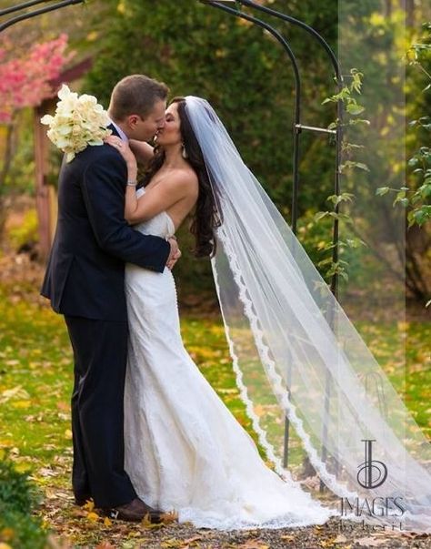 Loose wavy bridal hair. Cathedral length veil. Hair by Elegant Image Salon, westfield, NJ. www.elegantimageNJ.com Images by Herit Straight Bridal Hair With Veil, Bride Hair With Cathedral Veil, Hair For Cathedral Veil Brides, Bridal Hair Down Veil, Bridal Hair With Cathedral Veil, Straight Bridal Hairstyles, Wavy Bridal Hair, Veil Hair Down, Veil Placement