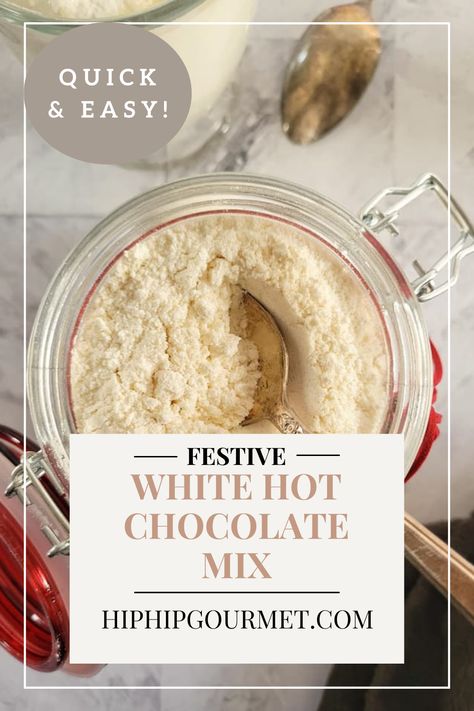 jar of white hot chocolate mix with a spoon in it Hot Drink Mixes In A Jar, Winter Hot Drinks Recipes, White Hot Chocolate Recipe, Starbucks Hot Chocolate, Hot Cocoa Mix Recipe, Powder Coffee Creamer, Hot Winter Drinks, Budget Hacks, Butter Powder