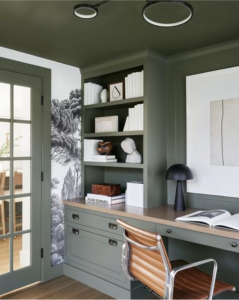 Green Home Offices, Built In Desk And Shelves, Cape Style Homes, Desk And Shelves, Shed Dormer, Cozy Office, Father And Daughter, Built In Desk, A Father