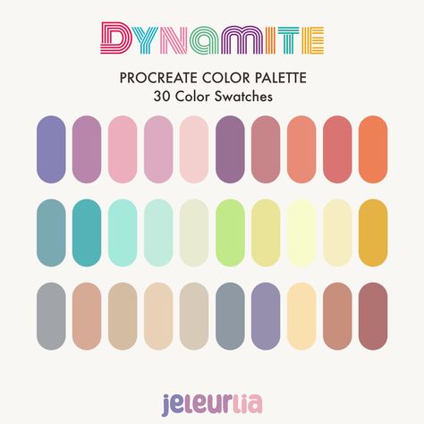 Color Palette For Coloring, Winx Club Color Palette, Kpop Color Palette, Bts Color Palette, Color Pallets Aesthetic, Candy Color Palette, Purple Color Palette, Procreate Palette, Bts Dynamite