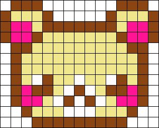 Bear/ Rilakkuma bead pattern Kandi Cuffs, Easy Perler Bead Patterns, Piskel Art, Pixel Art Templates, Pony Bead Patterns, 8bit Art, Hama Beads Design, Diy Perler Bead Crafts, Pixel Art Grid