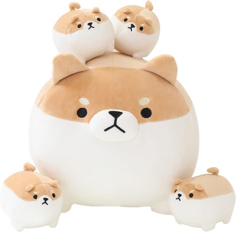 Stuffed Animal Shiba Inu Plush Toy with 4 Baby Shiba Inu Plushies in her Tummy, Stuffed Cotton Plush Animal Toy Gift for Kids Shiba Inu Plush, Plush Store, Corgi Plush, Cute Shiba, Soft Gift, Xmas Wishlist, 4 Baby, Cat Plush, Cute Stuffed Animals