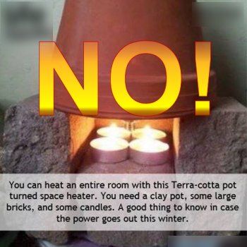 Tealight Space Heater - Ask Professor Puzzler Diy Candle Heater, Terra Cotta Heater, Homemade Heater, Zombies Apocalypse, Candle Heater, Living Cheap, Camping Heater, Diy Heater, Room Heater