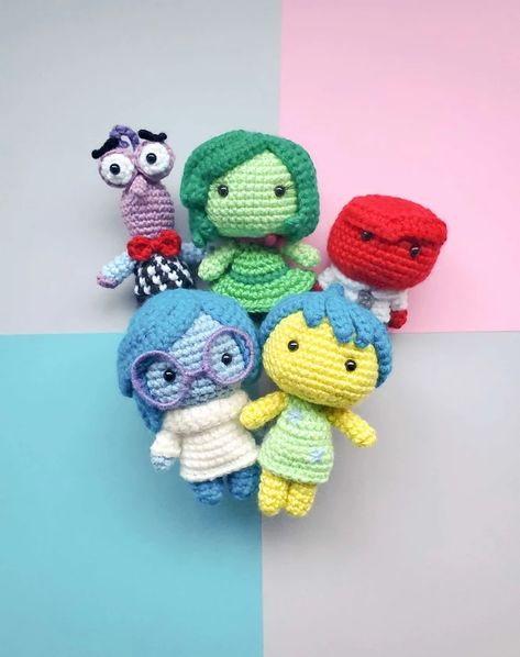 Once Upon A Cheerio, Disney Figment Crochet Pattern, Crochet Storybook Characters, Inside Out Crochet Patterns Free, Inside Out Amigurumi Free Pattern, Crochet Inside Out Characters, Inside Out Crochet Patterns, Pixar Crochet, Disney Crochet Patterns Free