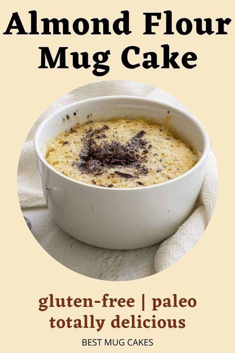 Almond Flour Mug Cake – Healthy, Gluten-Free, and Totally Delicious - Best Mug Cakes Almond Flour Mug Cake Microwave, Mug Cake Microwave Keto, Almond Flour Mug Cake, Mug Cake Keto, Desserts Low Carb, Healthy Chocolate Mug Cake, Almond Flour Cake, Paleo Mug Cake, Cake Microwave