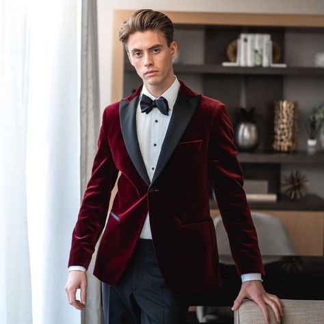 Winter Semi-formal Velvet Tuxedo, Red Velvet Suit Jacket Men, Red Velvet Jacket Mens, Burgundy Velvet Blazer Mens, Luxury Velvet Semi-formal Tuxedo, Deep Burgundy, Velvet Jacket, Wedding Suits, Velvet