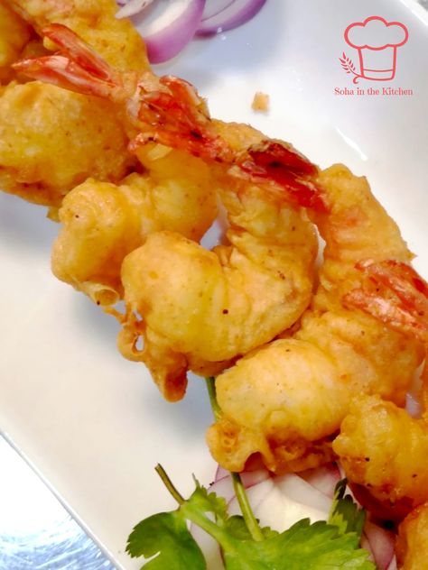 Fried Shrimp Batter Recipes, Battered Prawns, Prawn Starters, Fried Prawns, Prawn Stir Fry, Prawns Fry, Chilli Prawns, Shrimp Tempura, Prawn Shrimp