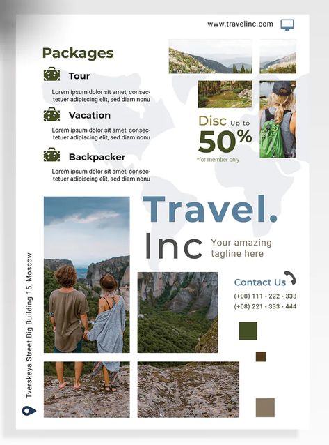 Travel Agent Flyer Template AI, EPS Ux App Design, Poster Travel, Flyer Design Templates, Travel Agent, Tour Packages, Magazine Design, Print Templates, Brochure Template, Flyer Template