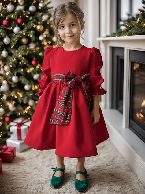 ✿ABOUT THIS DRESS ✓ Simple and Elegant Dress! A classic plaid belt, and a bow detail at the waist. The tutu skirt adds a playful flair, while the cotton lining ensures comfort and breathability. ✓With this dress, you can create a sibling combo if you want, you can reach our boys' red plaid sets from the link at the bottom of the product details. ✿FABRIC INFORMATION ✓Natural cotton lining 100% under the skirt, tutu, and gabardine on top. ✓ The color of your item may vary slightly from what you se Christmas Red Dress, Simple And Elegant Dress, Kids Christmas Dress, Plaid Set, Red Christmas Dress, Christmas Skirt, Girl Red Dress, Under The Skirt