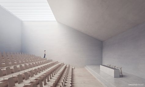 Public Architecture Design, Library Auditorium, Auditorium Architecture, Felix Candela, Architecture Graphic Design, Layout Architecture, Museum Architecture, Brutalist Architecture, Minimalist Architecture