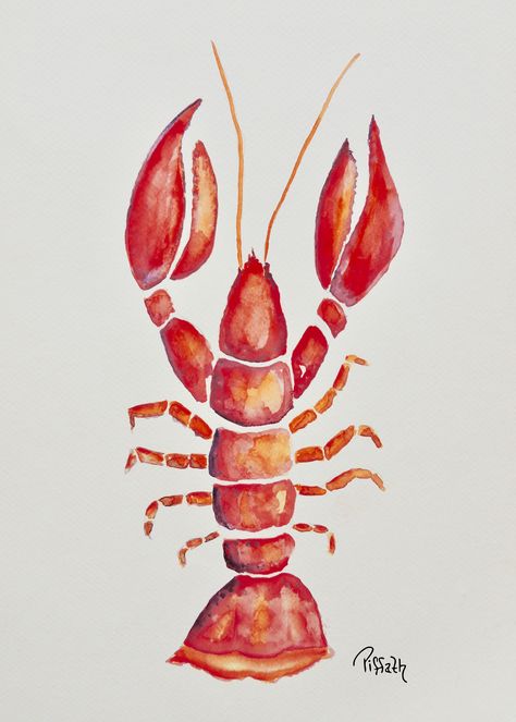 Lobster Watercolor, Photos From History, Aquarelle Painting, Best Winter Outfits, Cat Air, Watercolor Paintings Easy, 수채화 그림, Arte Inspo, Watercolor Inspiration