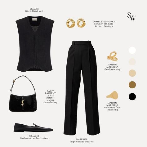 @stylesbywhite on Instagram: "Monochromatic all black look —" Luxurious Clothes, Elegant Summer Outfits, Neutral Capsule Wardrobe, Studio Portrait Photography, Black Look, All Black Looks, Studio Portrait, Minimal Classic, October 8