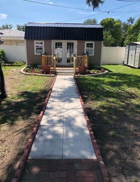 Walkway to any she shed or he shed Walkway To Shed Backyards, She Shed In The Woods, Shed Hangout Ideas Backyards, Bedroom In Shed, Zen She Shed, She Shed Small Business, Diy She Shed Hair Salon, She Shed Ideas For Small Business, Bedroom Shed Ideas