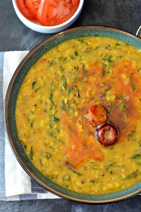 Daal Tadka, Dal Palak Recipe, Palak Dal, Cook Fresh Spinach, Palak Recipe, Tadka Recipe, Spinach Dal, Recipe With Spinach, Dhal Recipe