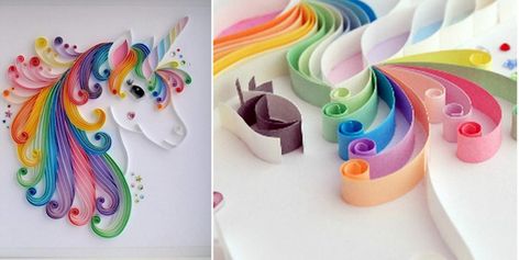 À l’aide de papiers roulés, vous pourrez faire cette magnifique licorne et 10 autres magnifiques idées! - Bricolages - Trucs et Bricolages Paper Princess, Unicorn Diy, Diy Nativity, Majestic Unicorn, Art Quilling, Quilling Christmas, Quilling Tutorial, Quilling Techniques, Quilling Paper Craft